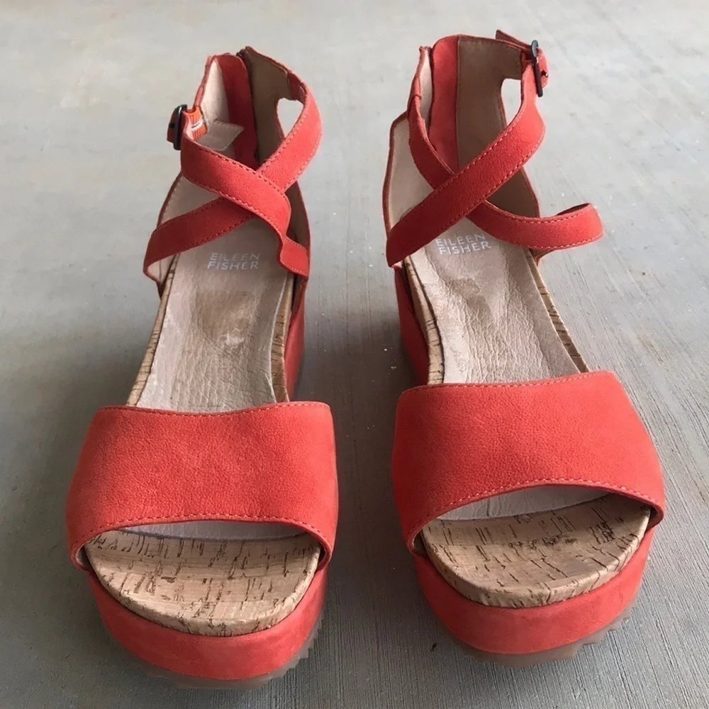Eileen Fisher Emmy Tangelo Platform Sandals